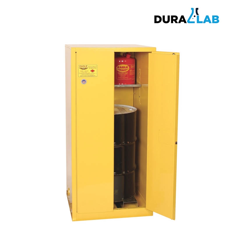 CAB138 EAGLE 55-Gallon 2 Door Manual Close Vertical Drum Safety Cabinet Yellow 31¼W'x65'Hx31'¼D