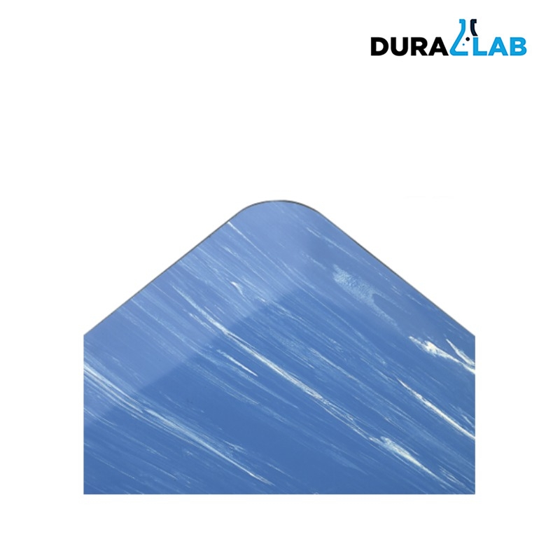 Wearwell 424 Tile-Top Spongecote Anti-Fatigue Rubber Mat 1/2″ x 3′ x 5′  Black, Blue Duralab